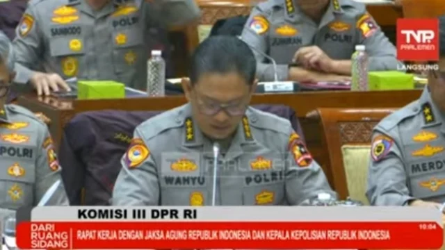Astamarena Kapolri, Komjen Pol Wahyu Hadiningrat menyampaikan pengajuan anggaran untuk Polri pada tahun 2026 mencapai Rp63,7 triliun. [Tangkapan layar]