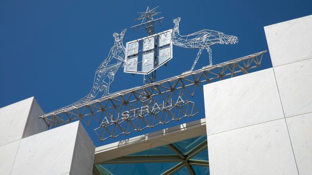 a building with a sign on top of it