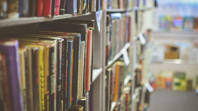 books organized in a shelf