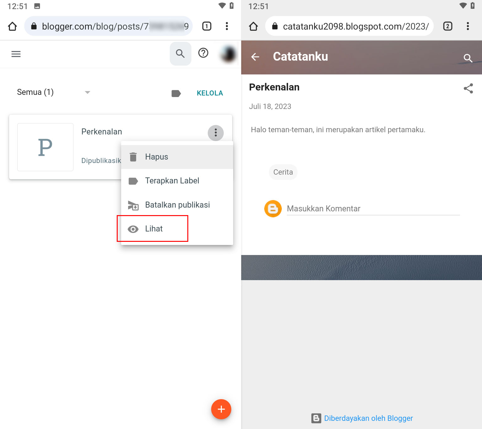 Cara Membuat Blog Di HP Mudah dan Cepat 2024