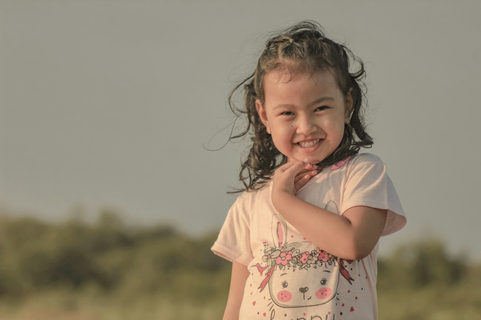 a little girl smiling
