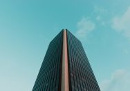 low angle black concrete tower