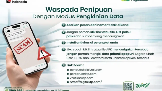 Waspada Penipuan, Pegadaian mengimbau Sahabat Pegadaian untuk selalu berhati-hati terhadap pesan tak dikenal